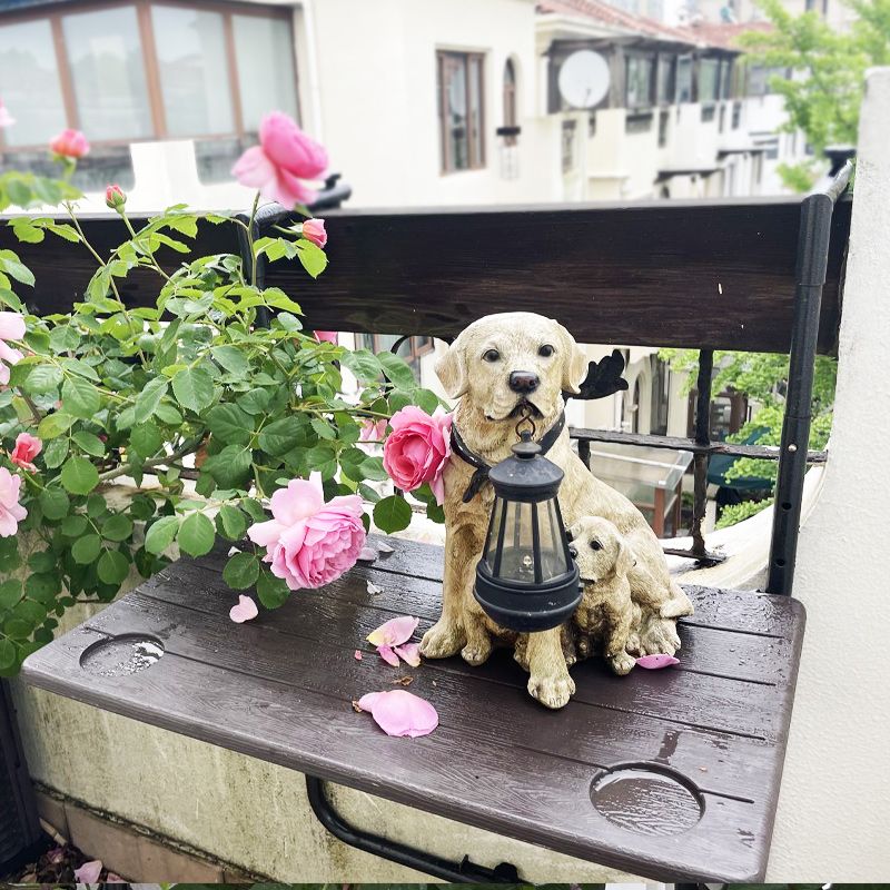 Metal Garden Table Industrial Style Casual Folding Balcony Table