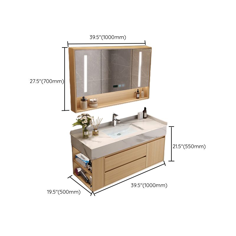 Gorgeous Sink Vanity Wood Wall-Mounted Mirror Cabinet Vanity Cabinet with Storage Shelving