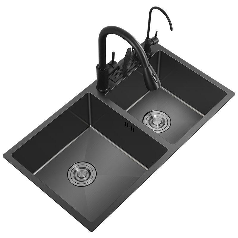 Classic Style Kitchen Sink Drop-In Stainless Steel Kitchen Double Sink