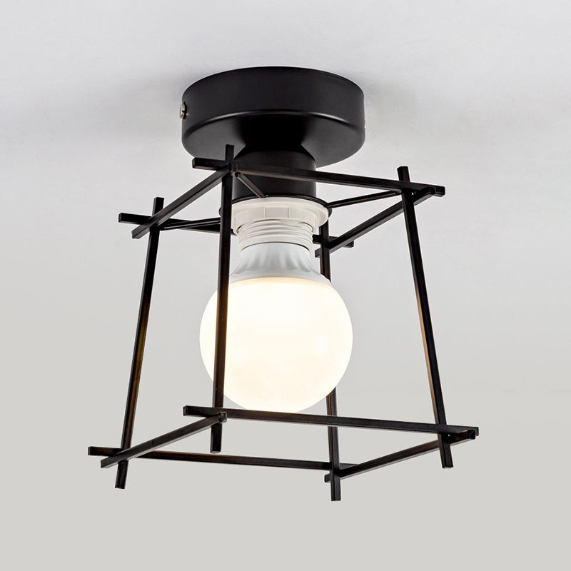 Single Modernism Golden/Black Flush Mount Lighting Metal Ceiling Light for Bedroom