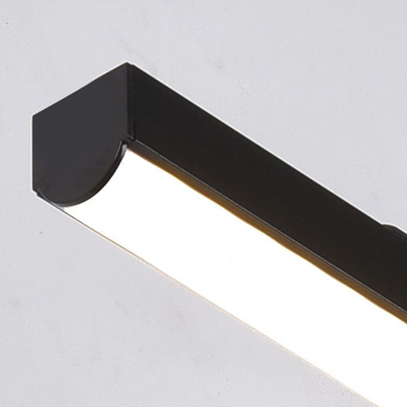 Linear Shade Metal Wall Sconce Modern 1 Light Mirror Wall Mounted Lighting