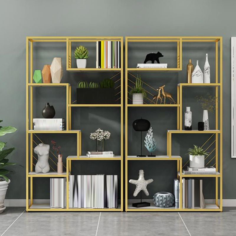 Glam Book Shelf Metal Etagere Open Shelf Bookcase for Bedroom