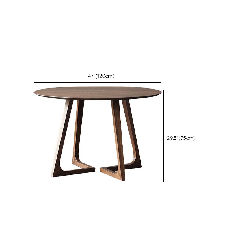 Single Round Sled Solid Wood Medium Wood Coffee Cocktail Table