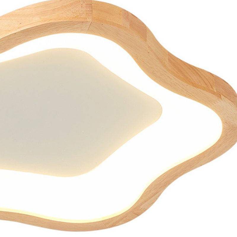 Wood LED Ceiling Light Modernism Flush Mount Lighting for Foyer