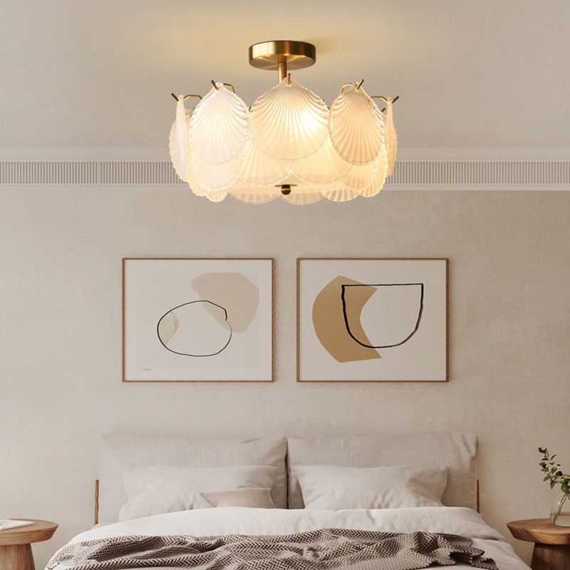 Modern Glass Ceiling Light Household Flush Mount Light Fixture for Bedroom