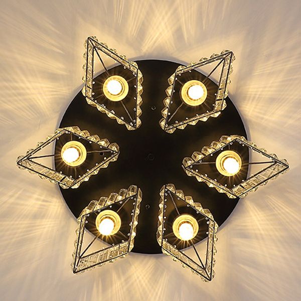 Modern Starburst Ceiling Light Crystal Multiple-Light Flush Ceiling Lights