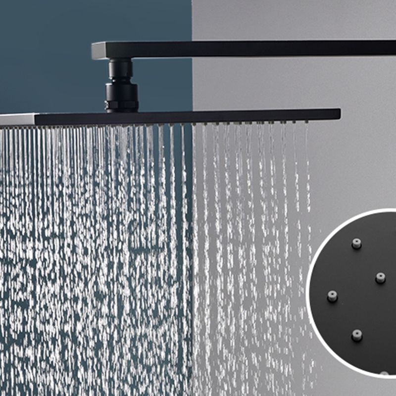 Square Black Spot Resist Shower Faucet Shower Arm Shower with Handheld Shower Head