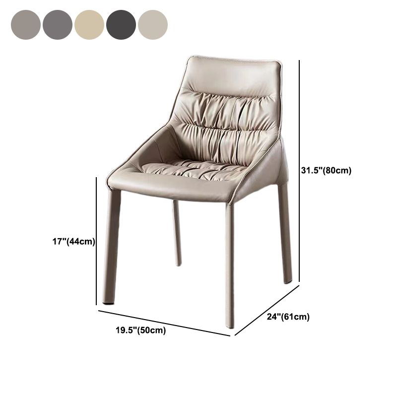 Contemporary Steel Dining Chair Parsons Furniture in Matte Finish for Home