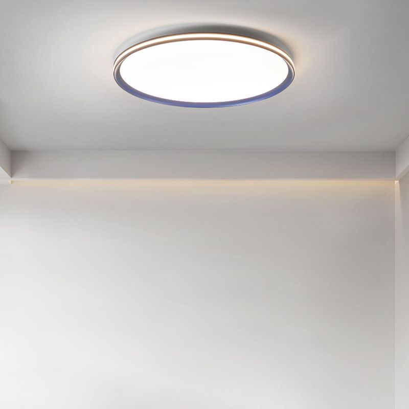 Modernism LED Flush Mount Circle Metal Ceiling Light Fixture for Bedroom