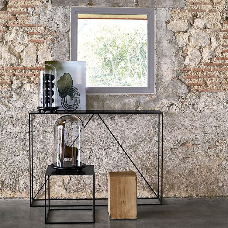 Iron Rectangle Console Table 1-shelf 29.53" Tall Accent Table for Hall