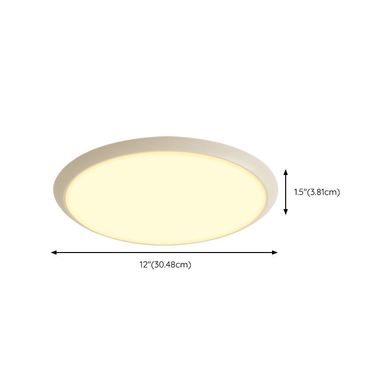 Single White Modernism Flush Mount Lighting Round Ceiling Light for Foyer