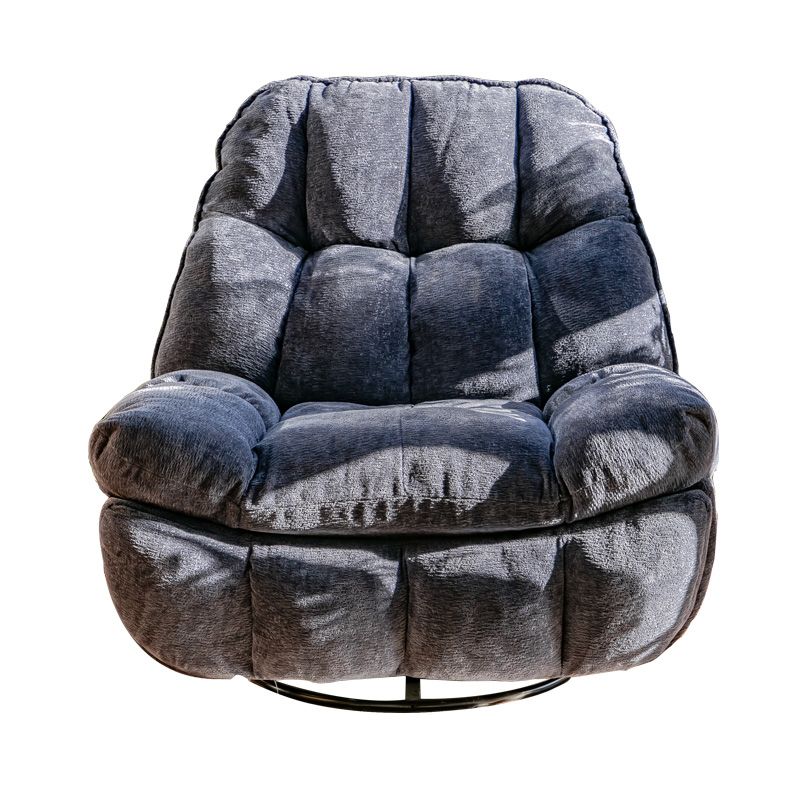 Contemporary Chenille Tufted Back Standard Recliner with Storage