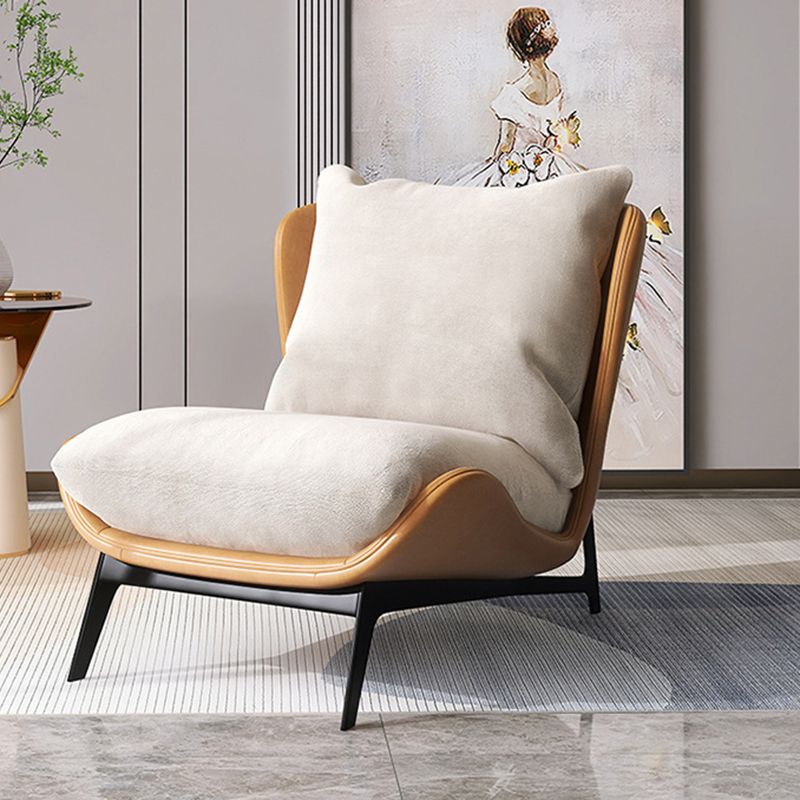 Armless Fixed Back Lounge Chair Living Room Chair with Black Legs