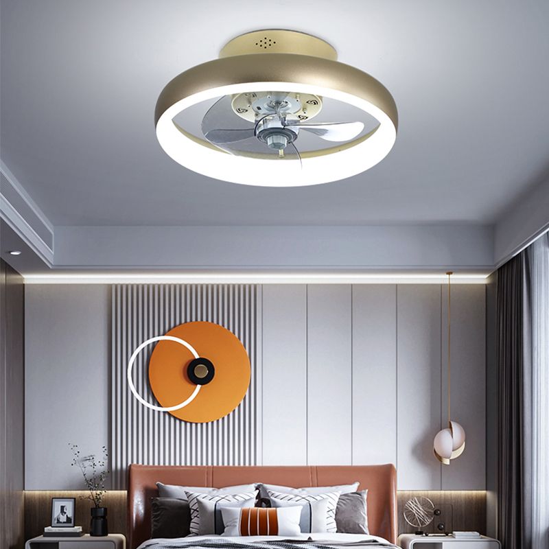 Nordic Style Ceiling Fan Lamp Colorful Round Shape Ceiling Fan Light for Children's Room