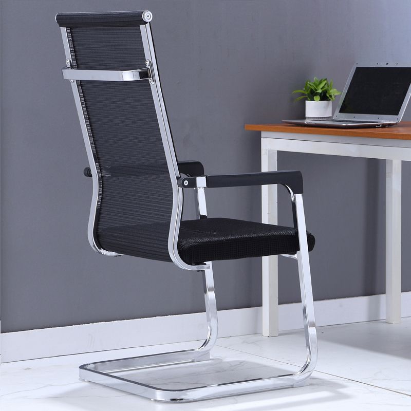 Modern Black and Orange Steel Desk Chair with Mid and High Back Home Office Chair