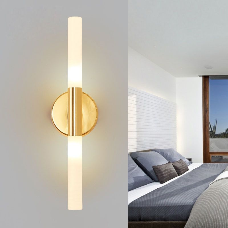 Modern Unique Shape Wall Mounted Light 2 Light Sconce Light Fixture in Gold for Washroom