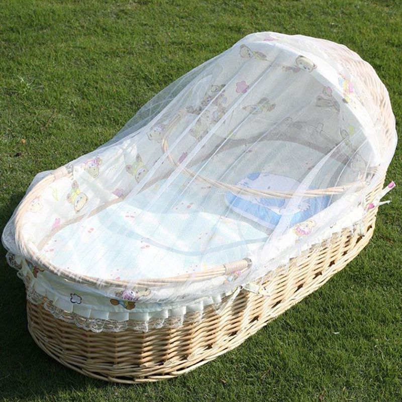 Solid Wood Oval Bassinet Rocking and Gliding Crib Cradle for Baby