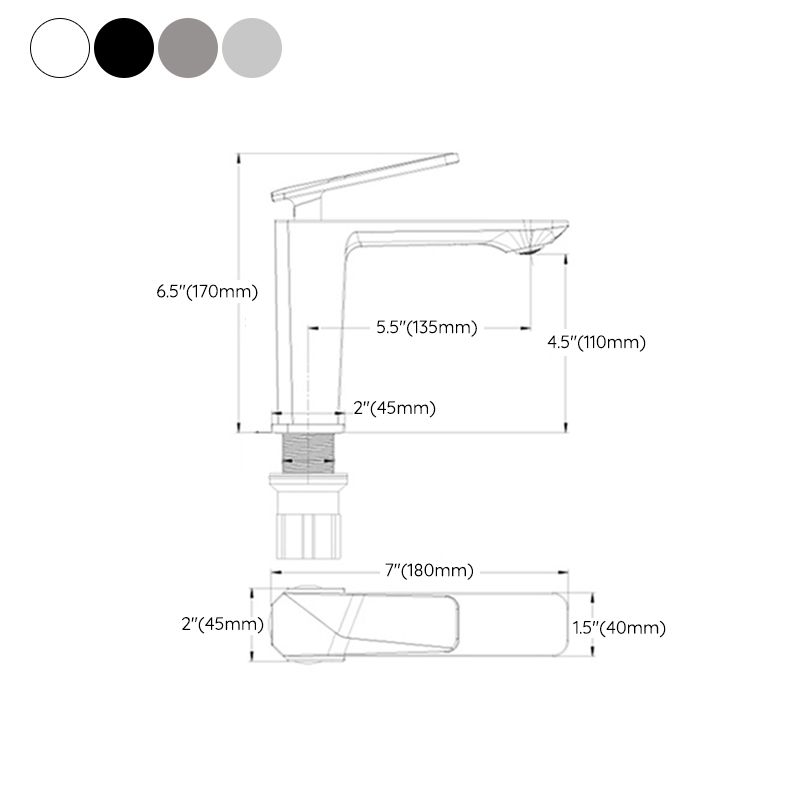 Modern Vessel Sink Faucet Single-handle Low Arc Retractable Copper Vessel Faucet