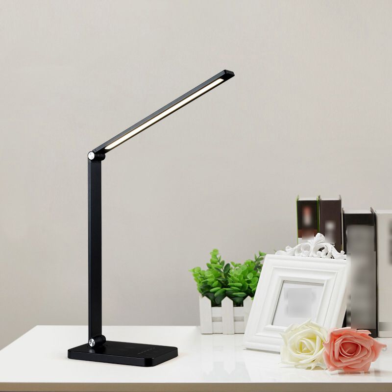 1 Light Linear Table Light Modernism Metal Night Table Lamps for Study Room in Black