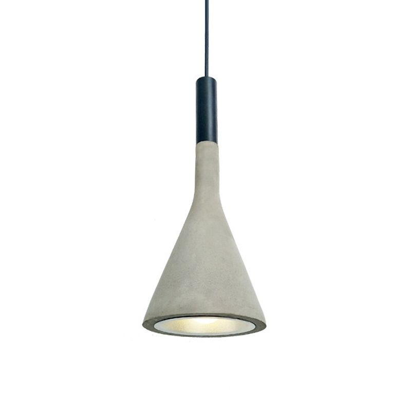 Noordse trechtervormige hangende lamp 1-licht cement plafond hanger licht in zwart en grijs