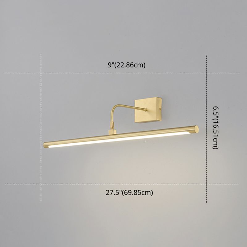 Modern Luxury Style Linear Wall Mounted Vanity Lights Copper Wall Lighting Ideas for Bathroom