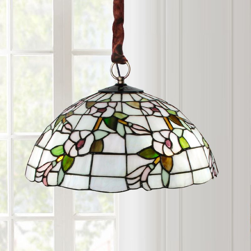 Bol Plafond Chandelier 3 lumières Verre artistique artisanale Vintage Down Lighting Pendent en blanc