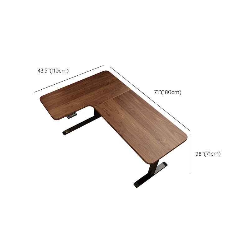 Contemporary Home Computer Desk Adjustable Height L-Shape Writing Desk