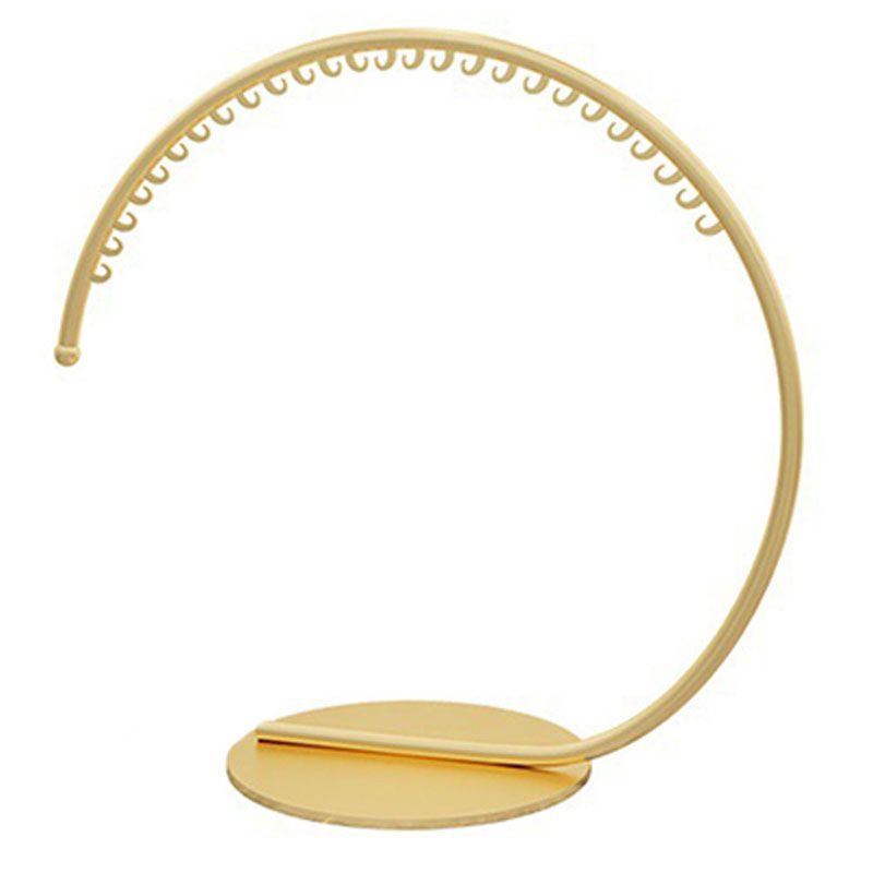 Luxurious Metallic Round Coat Hanger Free Standing Hooks Design Coat Rack