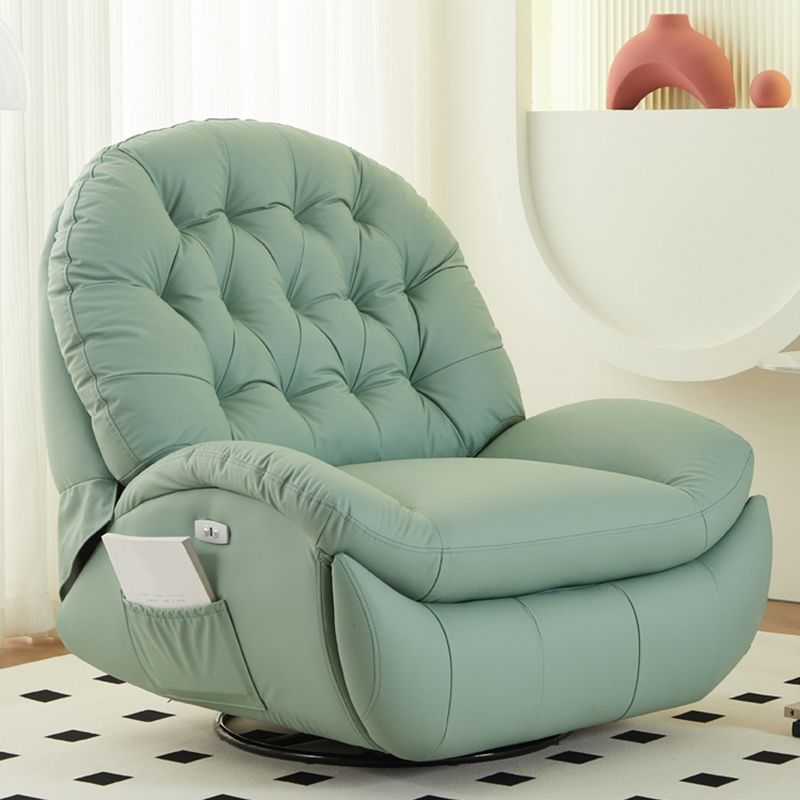 Swivel Rocker Manual Standard Recliner Solid Color Upholstered Recliner Chair