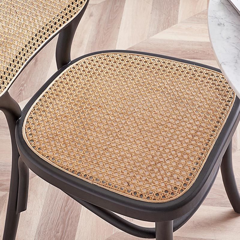 Rattan Dining Side Chair Traditional Ash Solid Wood Side Chair