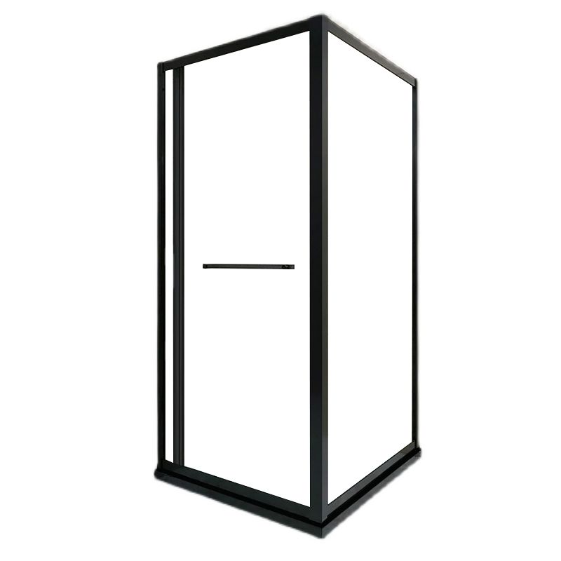 Shower Enclosure Black Hinged Corner Square Clear Shower Stall