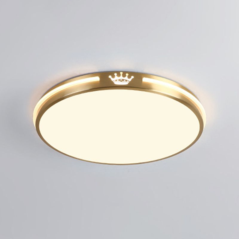 Minimalism Flush Mount Round Metal Ceiling Light Fixture for Bedroom