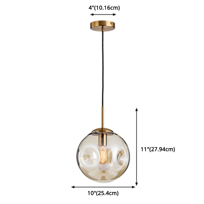 Bola de vidrio irregular de 1 luces Luz colgante Minimalista Minimalista Minimalista accesorio de iluminación colgante para cocina del comedor