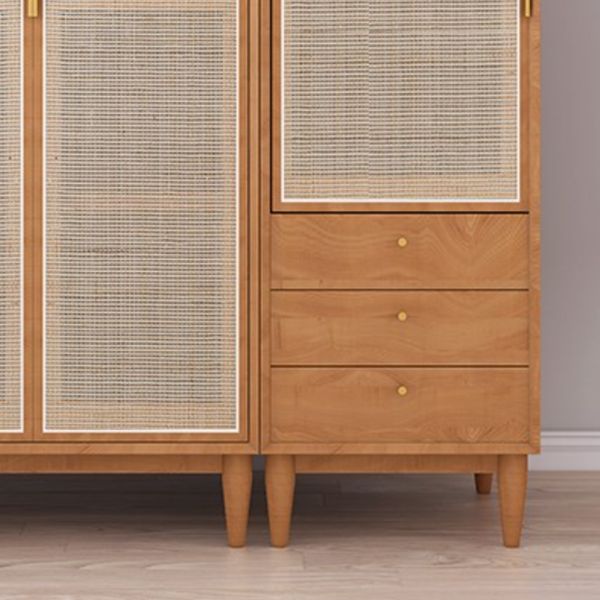 Contemporary Freestanding Wardrobe Armoire Solid Wood Wardrobe with Legs