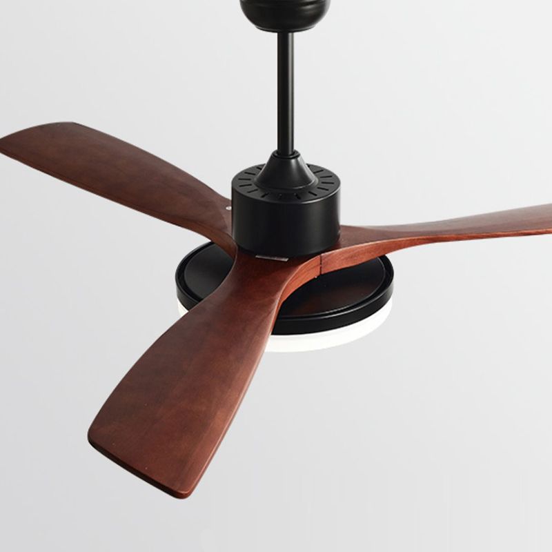 Modern Ceiling Fan Light Fixture Wooden LED Ceiling Lamp for Bedroom