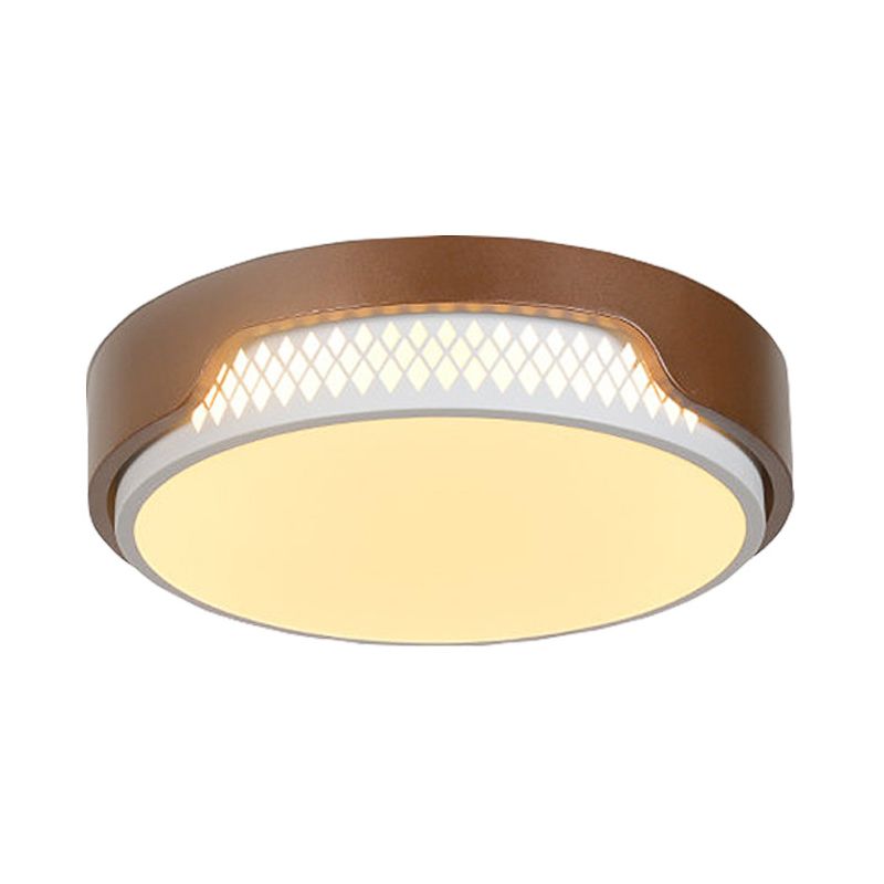 16.5"/20.5" Dia Brown Round Flush Ceiling Light Simplicity Acrylic LED Ceiling Light Fixture in Warm/White Light