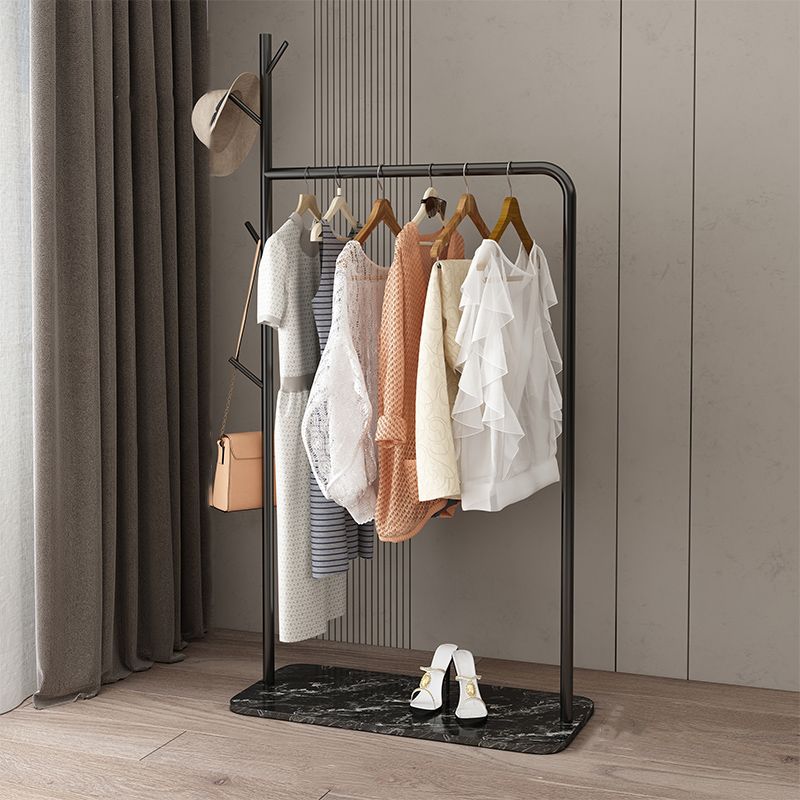 Contemporary Hall Stand Marble Bottom Hall Tree with Coat Hanger Hooks