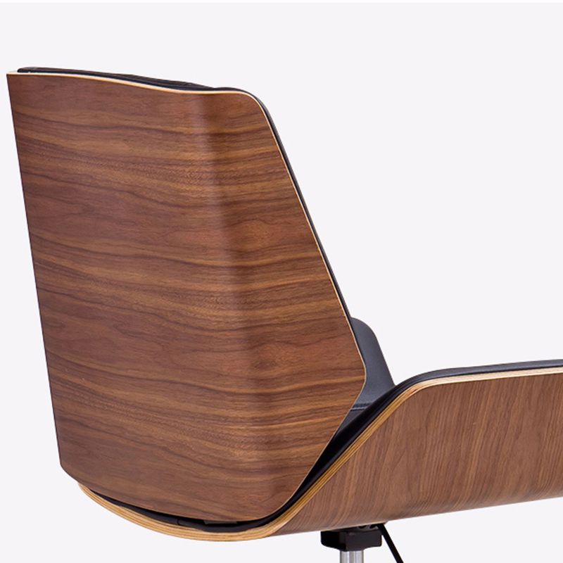 Modern Middle Back Chair Ergonomic Adjustable Seat Height Leather Chair