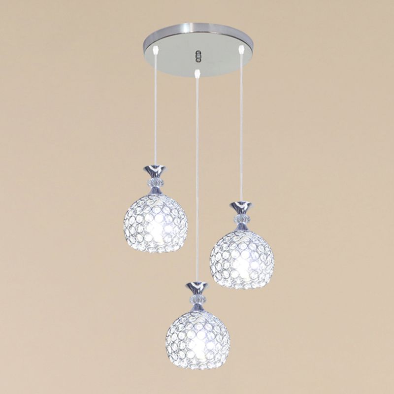 Postmodern Style Crystal Pendant Light Globe Hanging Pendant for Living Room