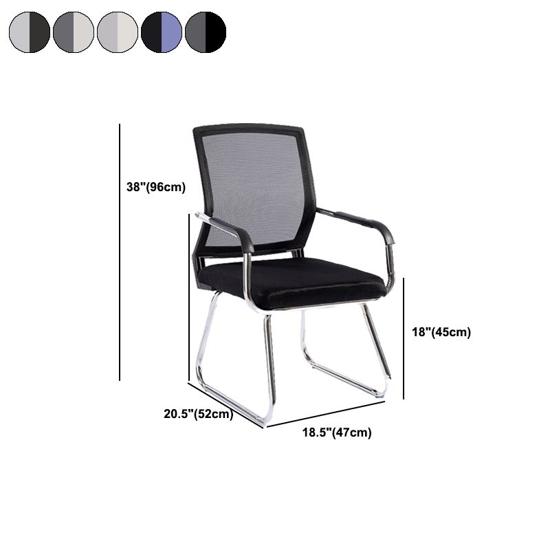 Metal Base Contemporary Arm Office Chair Mid-Back Conference Chair