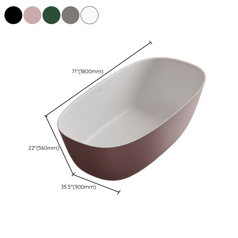 Soaking Antique Finish Bathtub Stand Alone Oval Modern Bath Tub