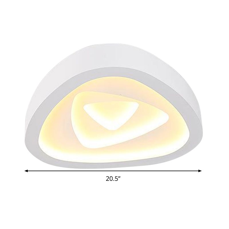 Nordic Style Triangle Ceiling Flush Light 16.5 "19" /20.5 " W Acryl White LED Indoor Lighting in Warm/White/Remote Control Stepless Dimming