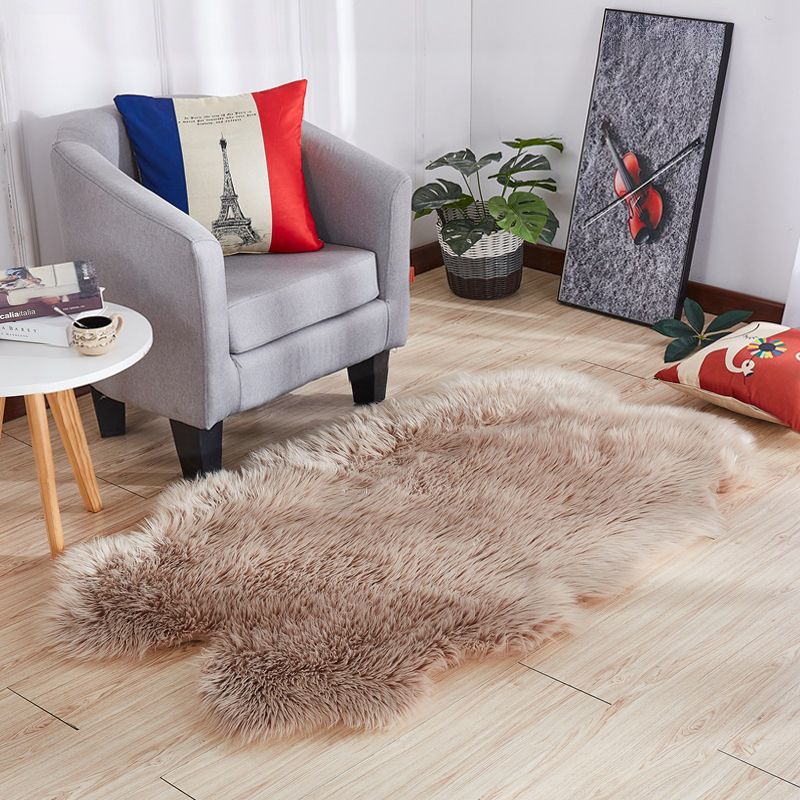 Scandinavian Solid Color Rug Multi Color Plush Carpet Non-Slip Machine Washable Stain Resistant Rug for Living Room