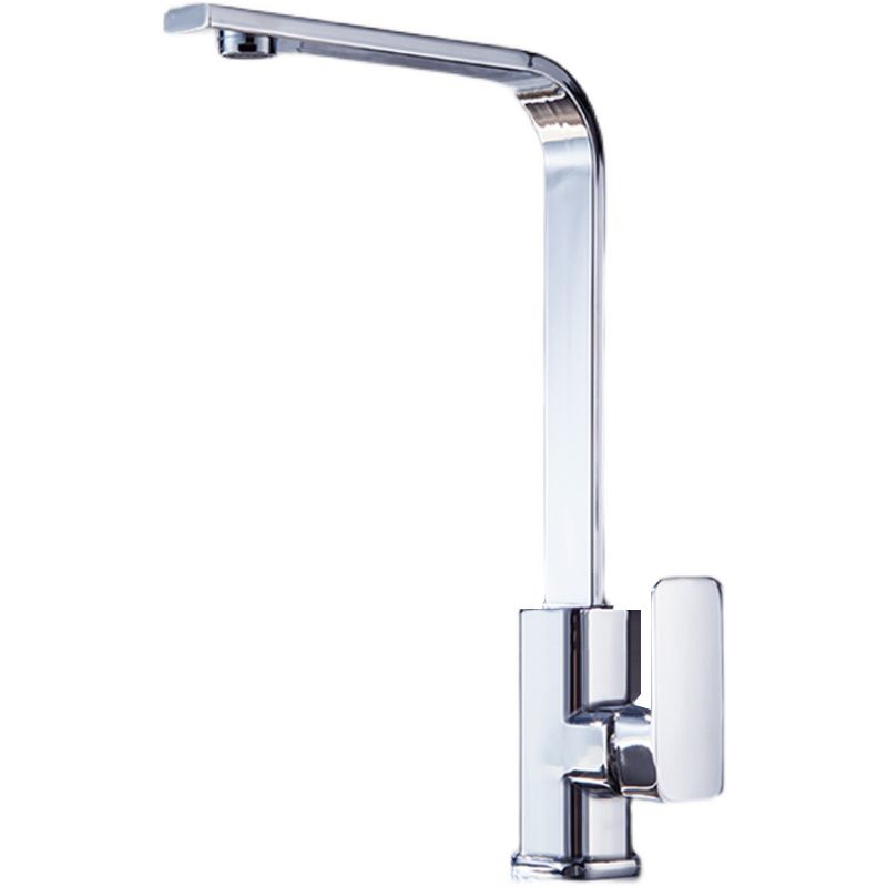 Modern Style Kitchen Faucet Copper Lever Handle Square Kitchen Faucet