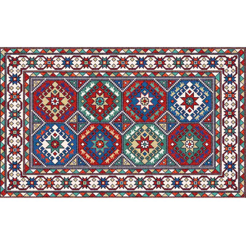 Rode woonkamer tapijt Boheemian Americana Patroon Tapijten Polyester Non-slip gebied Rug