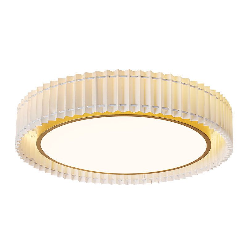 Modern Ceiling Light 1-Light LED Ceiling Mount Light with Fabric Shade for Bedroom