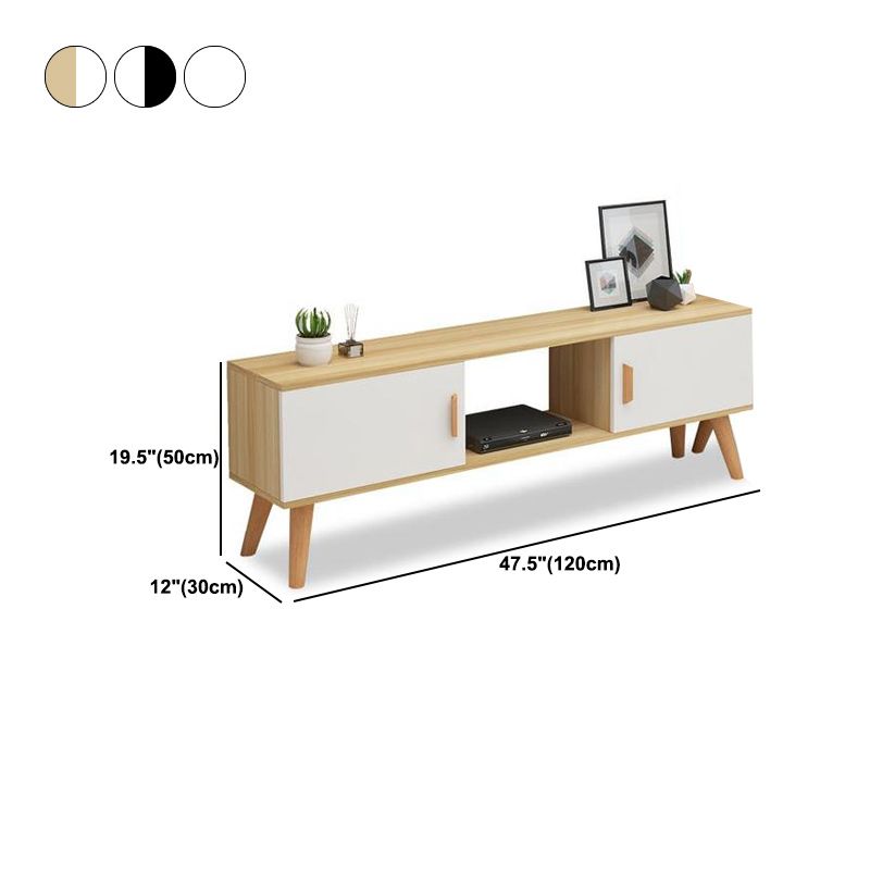 Beech Natural 19.7-inch H TV Stand Scandinavian TV Stand With Storage