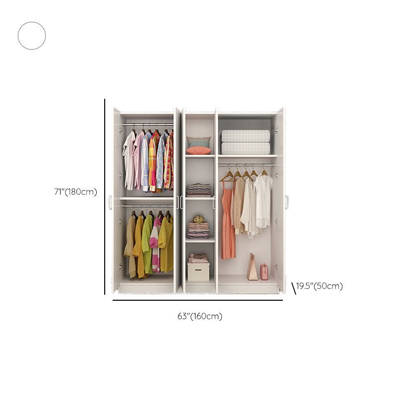 Wooden Kids Closet Cloth Rod Included Wardrobe Closet with Doors