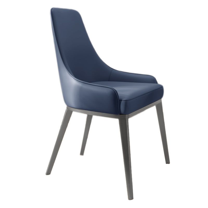 Glam Steel Dining Chair Parsons Chair in Matte Finish for Indoor