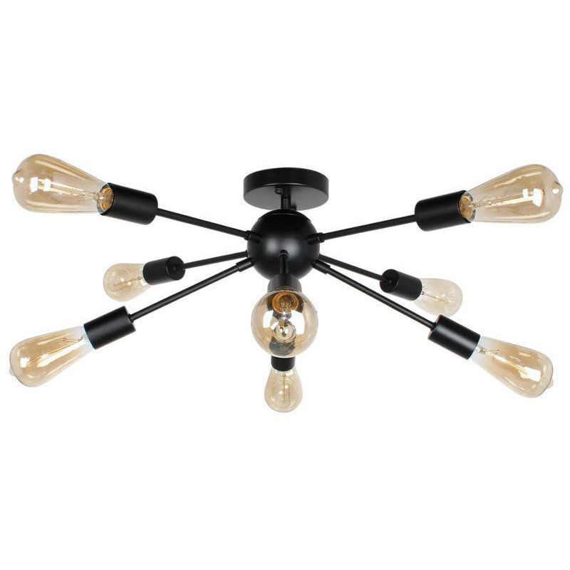 Metal Sputnik Shape Flush Mount Lights Modern 8 Lights Flush Mount Light Fixtures